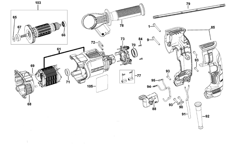 Martelete SDS Plus DEWALT 127v D25133BR