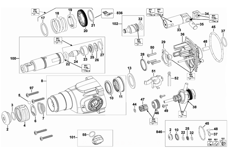 Martelete a Bateria DEWALT DCH133M2BR 