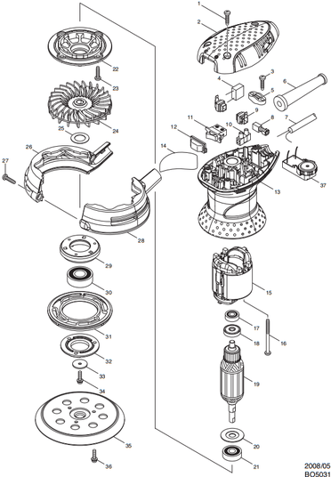 Lixadeira Rotorbital (125mm) 220v MAKITA BO5031