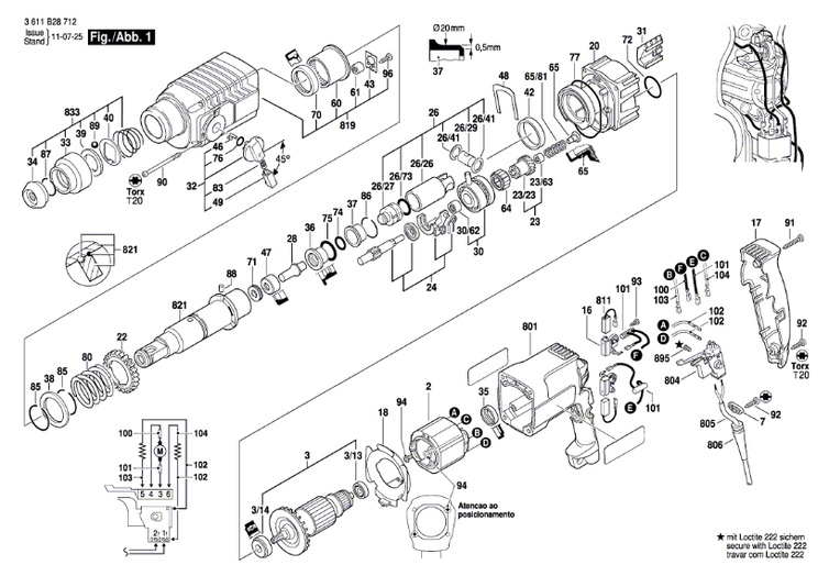 Martelete GBH 2-24 127 V BOSCH 3611B28712