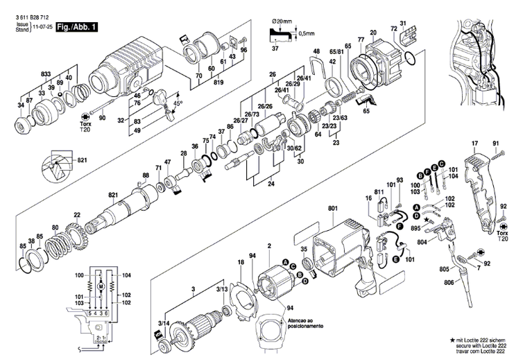 Martelete GBH 2-24 220 V BOSCH 3611B28718