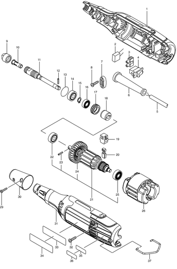 Retificadeira 6mm (1/4Pol) 220v MAKITA GD0603