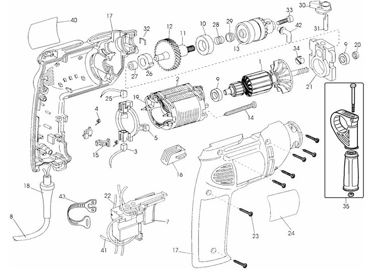 Furadeira de Impacto DEWALT DW508SK-BR