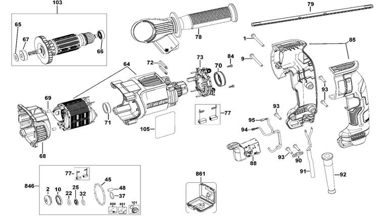 Martelete SDS Plus DEWALT 127v D25133KBR