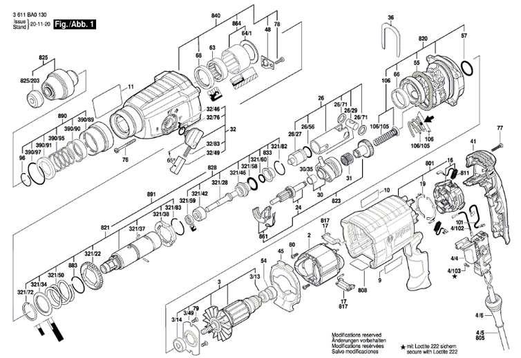 Martelete GBH 2-24 220 V BOSCH 3611BA01E0