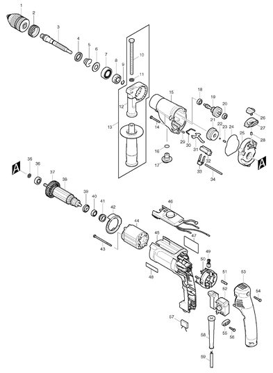 Furadeira de Impacto 2 Velocidades (3/4POL) MAKITA 127V HP2071