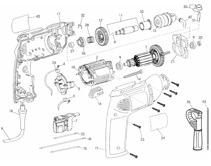  Furadeira de Impacto DEWALT DW502-BR TIPO 3