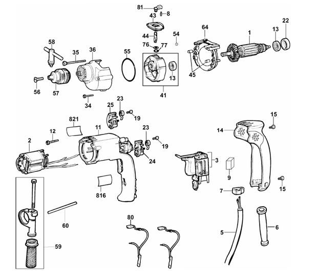  Furadeira de Impacto DW508S-BR TIPO 1