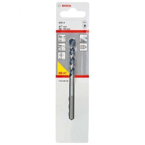 Broca Cyl-5 Para Concreto E Pedra 7Mm X 50Mm X 100Mm - Bosch  2608588149