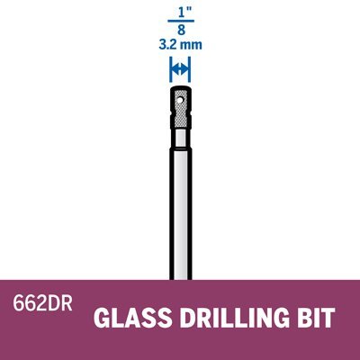 Broca Diamantada Dremel 662Dr 3,2Mm 1/8 Para Vidro, Pedra E Cerâmica 26150662Ab