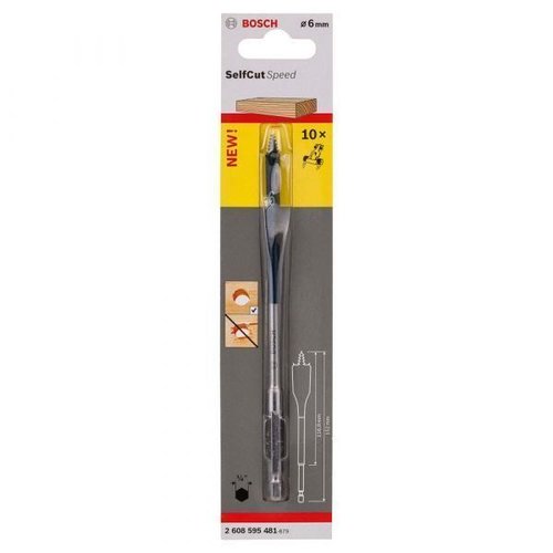 Broca Para Madeira Chata Self Cut Speed 6,0Mm - Bosch 2608595481