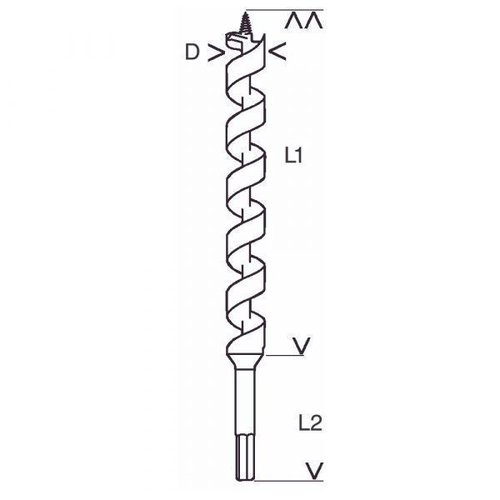 Broca Para Madeira Serpentina 11Mm 1/4"- Bosch 2608597625