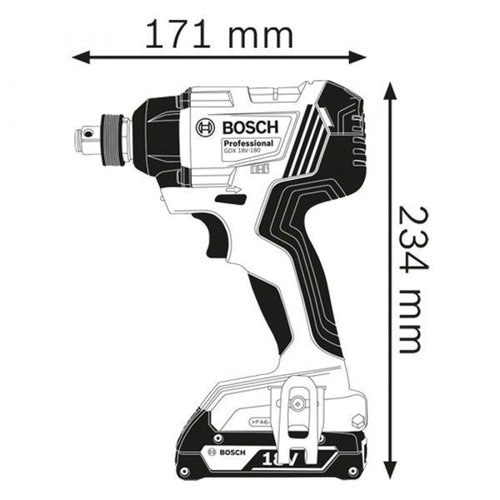 Chave De Impacto Solo A Bateria 18V Gdx 180-Li Bosch 06019G5225