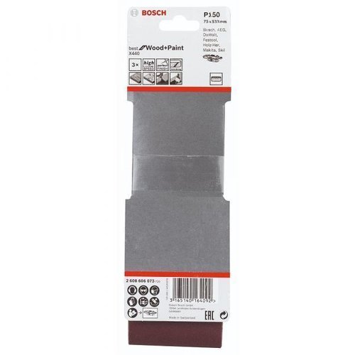 Cinta De Lixa X440 75X533Mm G150 Com 3 Unidades - Bosch  2608606073