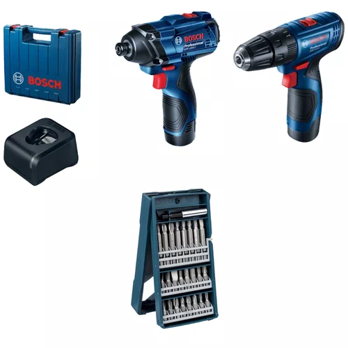 Combo Chave de Impacto GDR 120-LI + Parafusadeira/Furadeira GSB 120-LI Bosch + Jogo de Bits 25 Peças