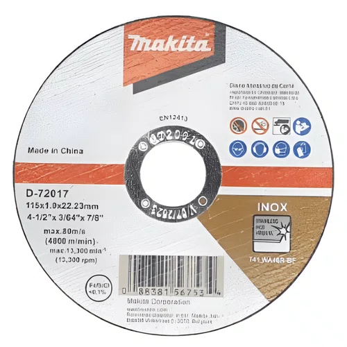 Combo Esmerilhadeira Angular Makita 127V 115mm 850W M9510B + 2 Discos Corte Inox/Metal