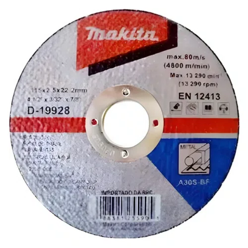 Combo Esmerilhadeira Angular Makita 127V 115mm 850W M9510B + 2 Discos Corte Inox/Metal