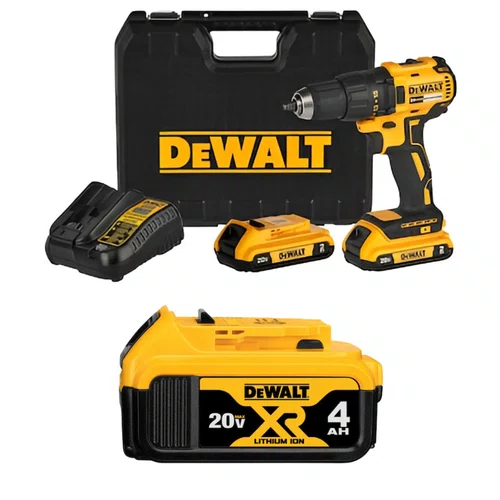 Combo Furadeira/Parafusadeira Dewalt 20V DCD7781D2 com 2 baterias 2Ah, carregador bivolt e bateria extra 4.0Ah