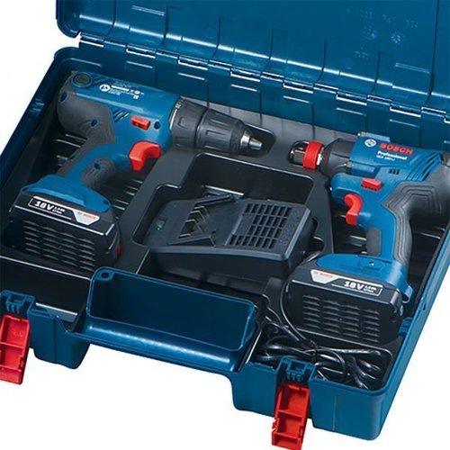 Combo Parafusadeira/Furadeira De Impacto Gsb 180-Li + Chave De Impacto Gdx 180-Li Com 2 Baterias, Carregador E Maleta - Bosch  06019G52E2