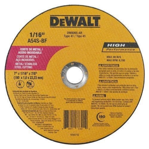 Disco Abrasivo 7"X1/16" X7/8" - Dewalt Dw8065Ar