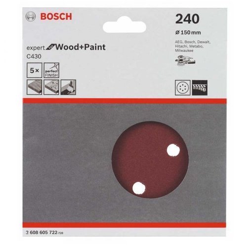 Disco De Lixa C430 150Mm G240 Com 5 Unidades- Bosch 2608605722