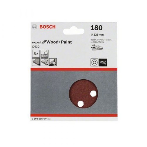 Disco De Lixa C430 125Mm G180 Com 5 Unidades - Bosch  2608605644