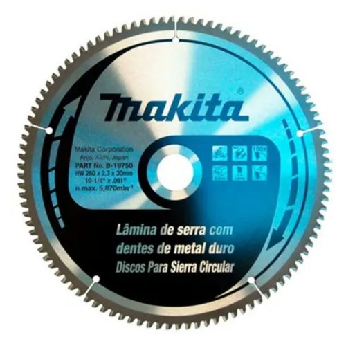 Disco De Serra 100 Dentes 260Mm Alumínio Makita - B19750
