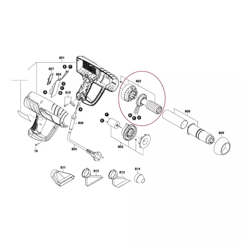 Resistencia Soprador Termico Skil 8003 220v 1600a005aj