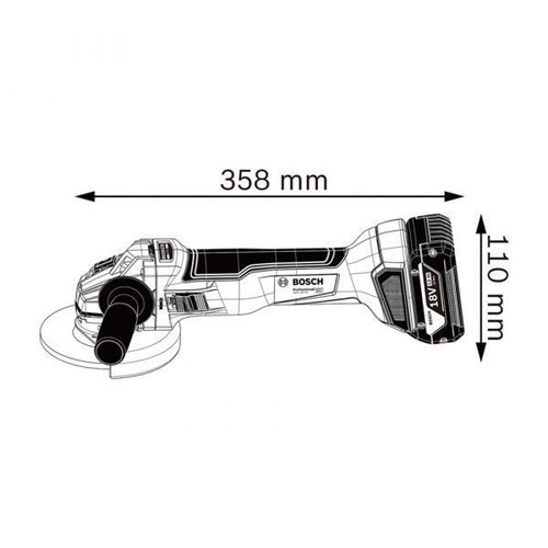 Esmerilhadeira Angular À Bateria De 5" Gws 18V-10 Motor Brushless S/Bateria S/Carregador - Bosch  06019J40E0