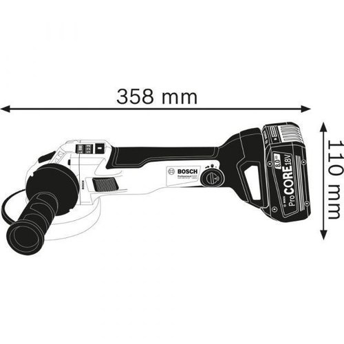 Esmerilhadeira Gws18V-10Pc 125Mm 18V Procore + 2 Baterias + Carregador E Maleta Bosch 06019G3Ee0