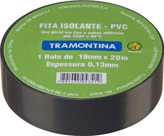 Fita Isolante Preta 20M - Tramontina  57540020