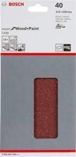 Folha De Lixa C430 Para Lixadeira Oscilante 115Mm X 230Mm G120 Com 10Un  - Bosch  2608605318