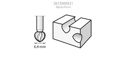 Fresa Escareador Dremel 121 6,4Mm (1/4) Para Esculpir De Ponta Chama De Fogo 2615000121