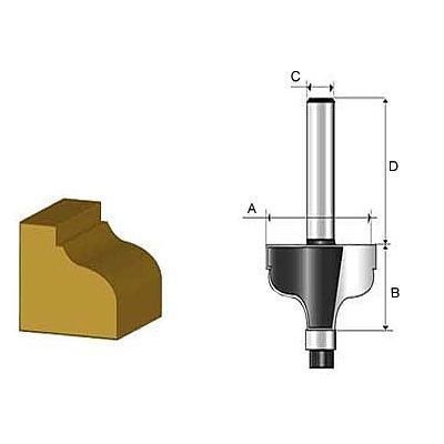 Fresa Para Moldura E Rebaixo Com Rolamento Ht 1/4 D02680