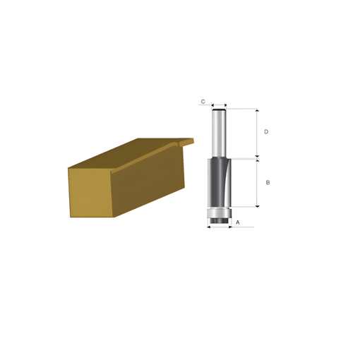 Fresa Tupia Dupla Rebaixo Fórmica 3/8" Makita D03090