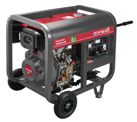 Gerador De Energia À Diesel 6,5Kva Partida Elétrica Mono Branco Motores Bd-8000Ef