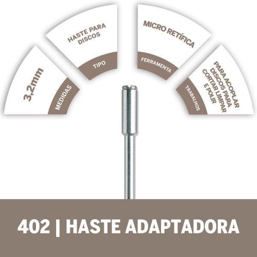 Mandril Haste Dremel 402 3,2Mm (1/8) Para Discos De Corte E Lixa 2615000402