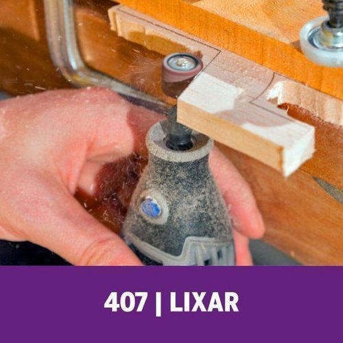 Haste Para Lixar Dremel 407 12,7Mm (1/2) Com Tubo De Lixa Grão 60 Grosso Para Madeira, Fibra De Vidro, Plástico E Eva 2615000407