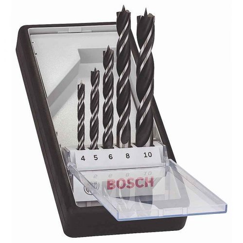 Jogo 5 Brocas 3 Pontas Robust Line Para Madeira Bosch 2607010527