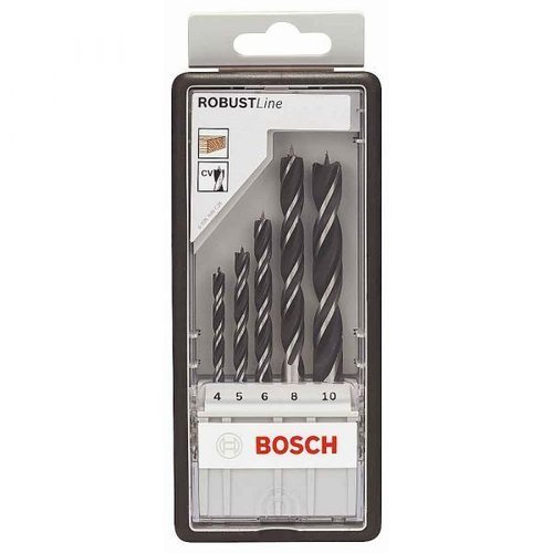 Jogo 5 Brocas 3 Pontas Robust Line Para Madeira Bosch 2607010527