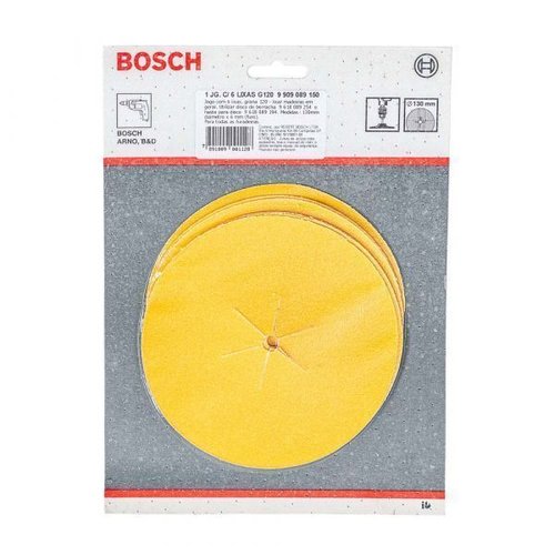 Jogo De Lixas Com 6 Unidadesg120 Para Lixar Madeira Com Prato De Borracha - Bosch 9909089150