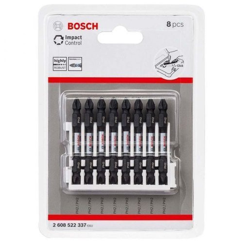Bits Impact Control Phillips Ph2 Para Parafusar 65Mm Com 8 Unidades - Bosch  2608522337