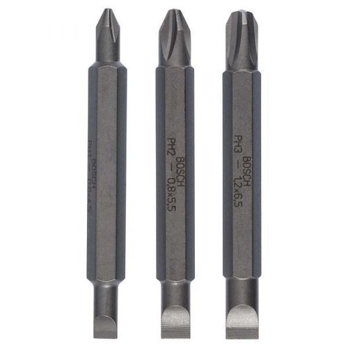 Jogo De Pontas Duplas Fenda E Phillips Para Parafusar 60Mm, 3 Unidades - Bosch  2607001746