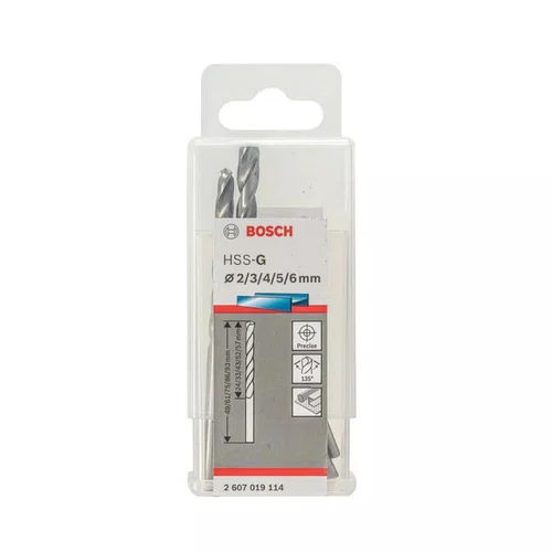 Jogo De Broca Para Metal HSS-G 2,0 A 6,0 2607019114 - BOSCH