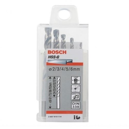 Jogo De Brocas Para Metal Hss-G Com 5 Peças - Bosch 2607019114