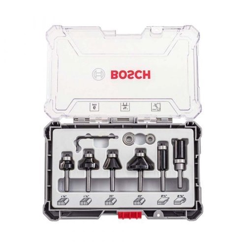 Jogo De Fresas De Aparo E Contorno 1/4" Standard Com 6 Peças - Bosch  2607017470