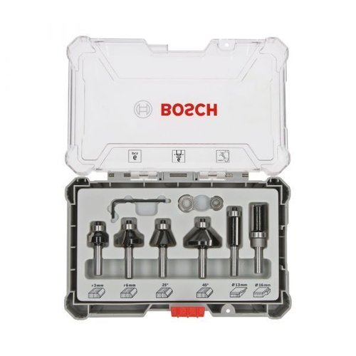 Jogo De Fresas De Aparo E Contorno 6Mm Standard Com 6 Peças - Bosch  2607017468