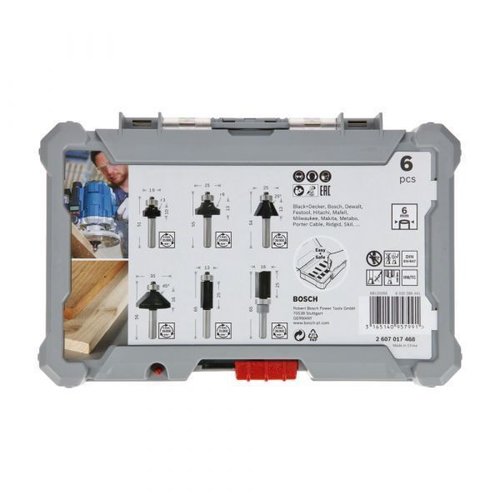 Jogo De Fresas De Aparo E Contorno 6Mm Standard Com 6 Peças - Bosch  2607017468