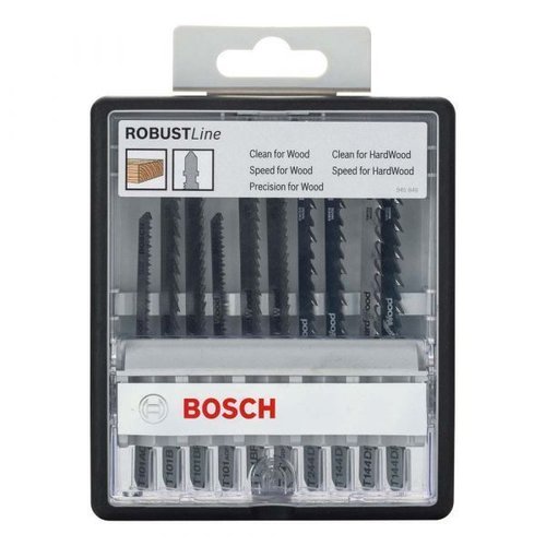 Jogo De Lâminas De Serra Tico Tico  Robust Line Para Madeira Com 10 Unidades - Bosch 2607010540
