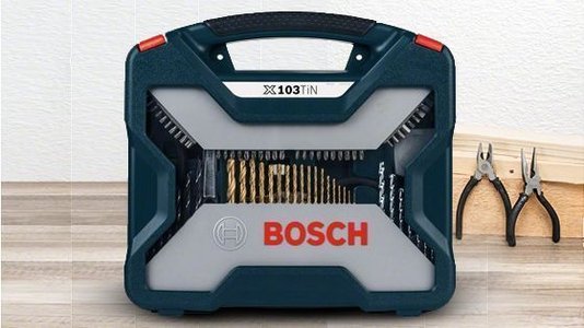 Kit De Pontas E Brocas Em Titânio X-Line Com 103 Peças - Bosch  2607017395